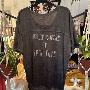 Free People Black Boxy Relaxed Short Sleeve Tee